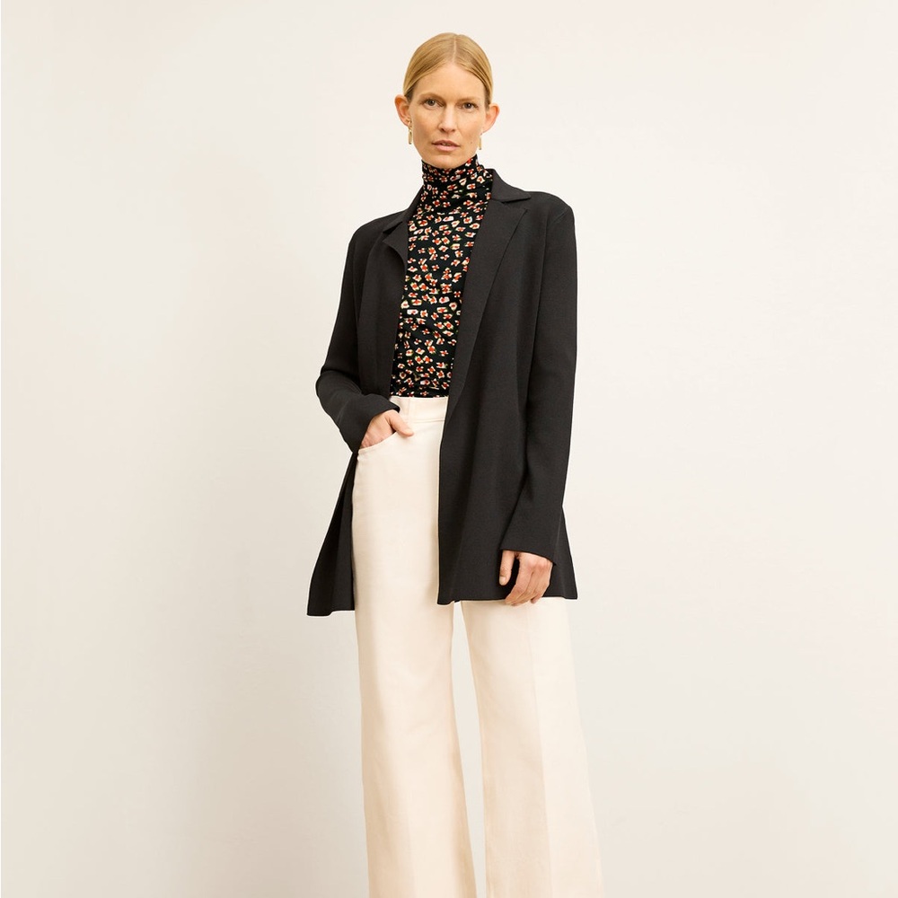 MM Lafleur The Merritt Wrap Jardigan blazer black size medium - Picture 2 of 13